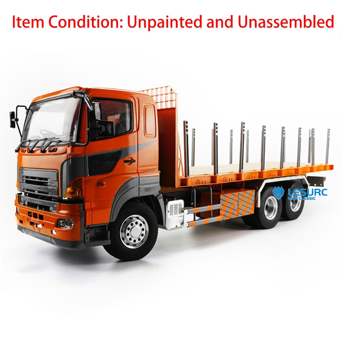 LESU HO700 1/14 6*4 Flatbed Lorry Trailer Truck A0004 with 540 Brushed Motor 2Speed Transmission for Construction Vehicle Hobby Builders