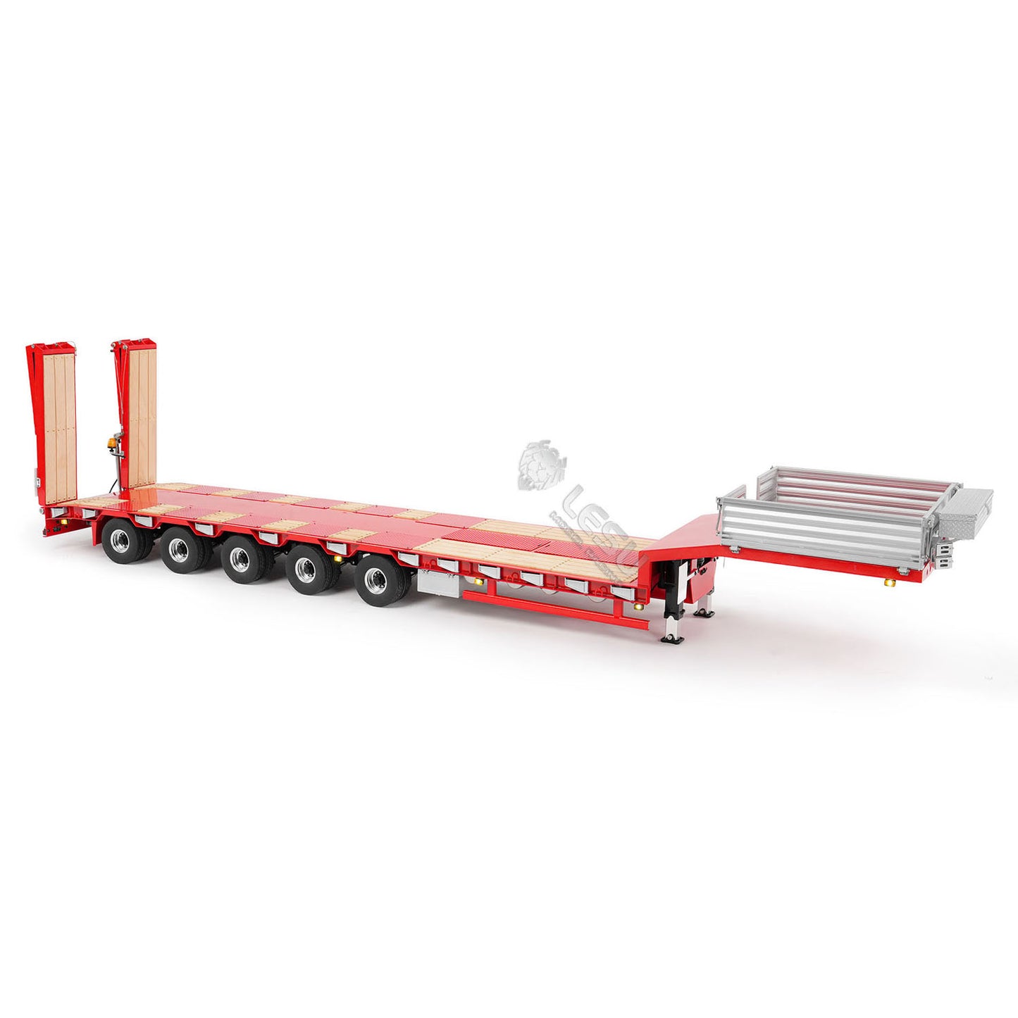 5 Axles Steering LESU 1/14 Metal Semi Trailer Hydraulic Lifting Tailboard Electric Support Legs for DIY RC Tractor Truck Model