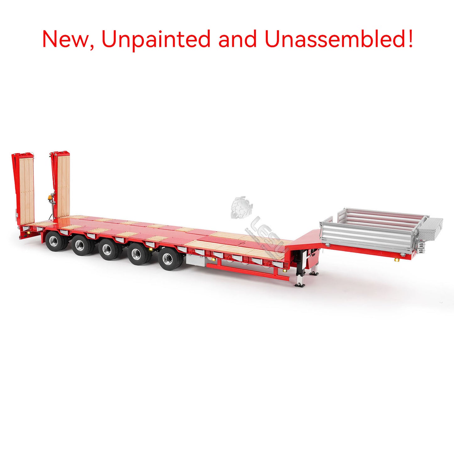 5 Axles Steering LESU 1/14 Metal Semi Trailer Hydraulic Lifting Tailboard Electric Support Legs for DIY RC Tractor Truck Model