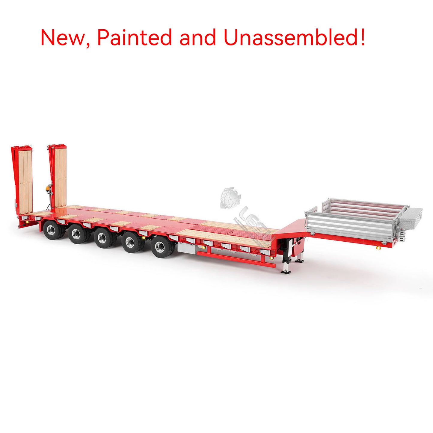 5 Axles Steering LESU 1/14 Metal Semi Trailer Hydraulic Lifting Tailboard Electric Support Legs for DIY RC Tractor Truck Model