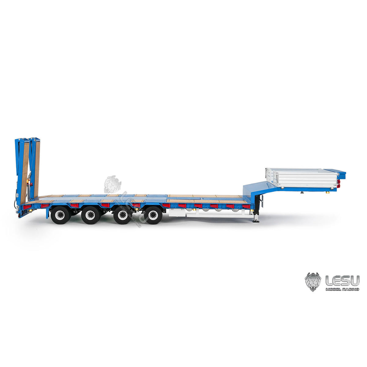 LESU A0054 1/14 Metal Trailer Hydraulic with Lifting Tailboard 4 Axles Steering