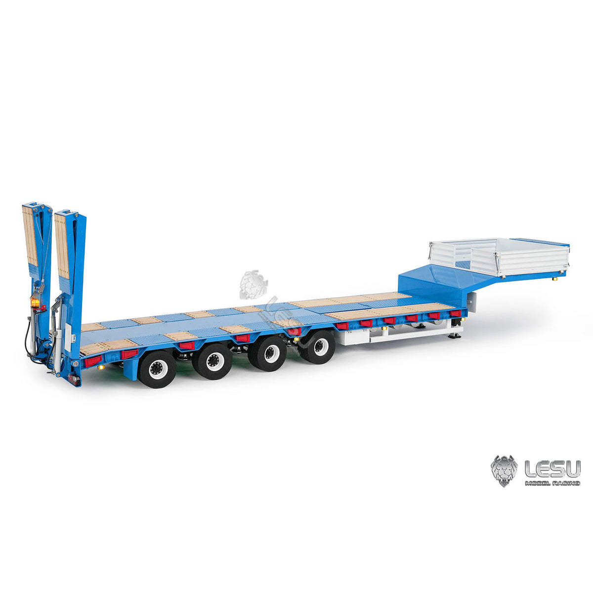 LESU A0054 1/14 Metal Trailer Hydraulic with Lifting Tailboard 4 Axles Steering Available Electric Support Legs for DIY RC Tractor Truck