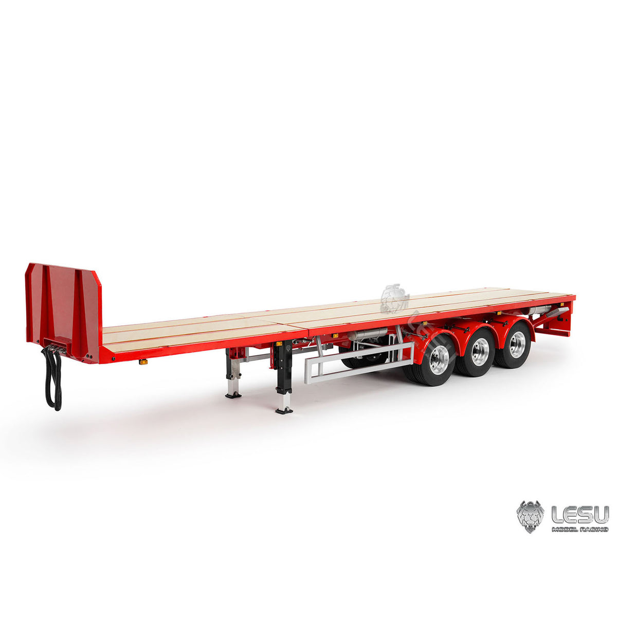LESU A0050 Metal 3Axles Manual Support Legs Extendable Flatbed Semi Trailer for 1/14 Remote Control Tractor Truck RC Loader DIY Model