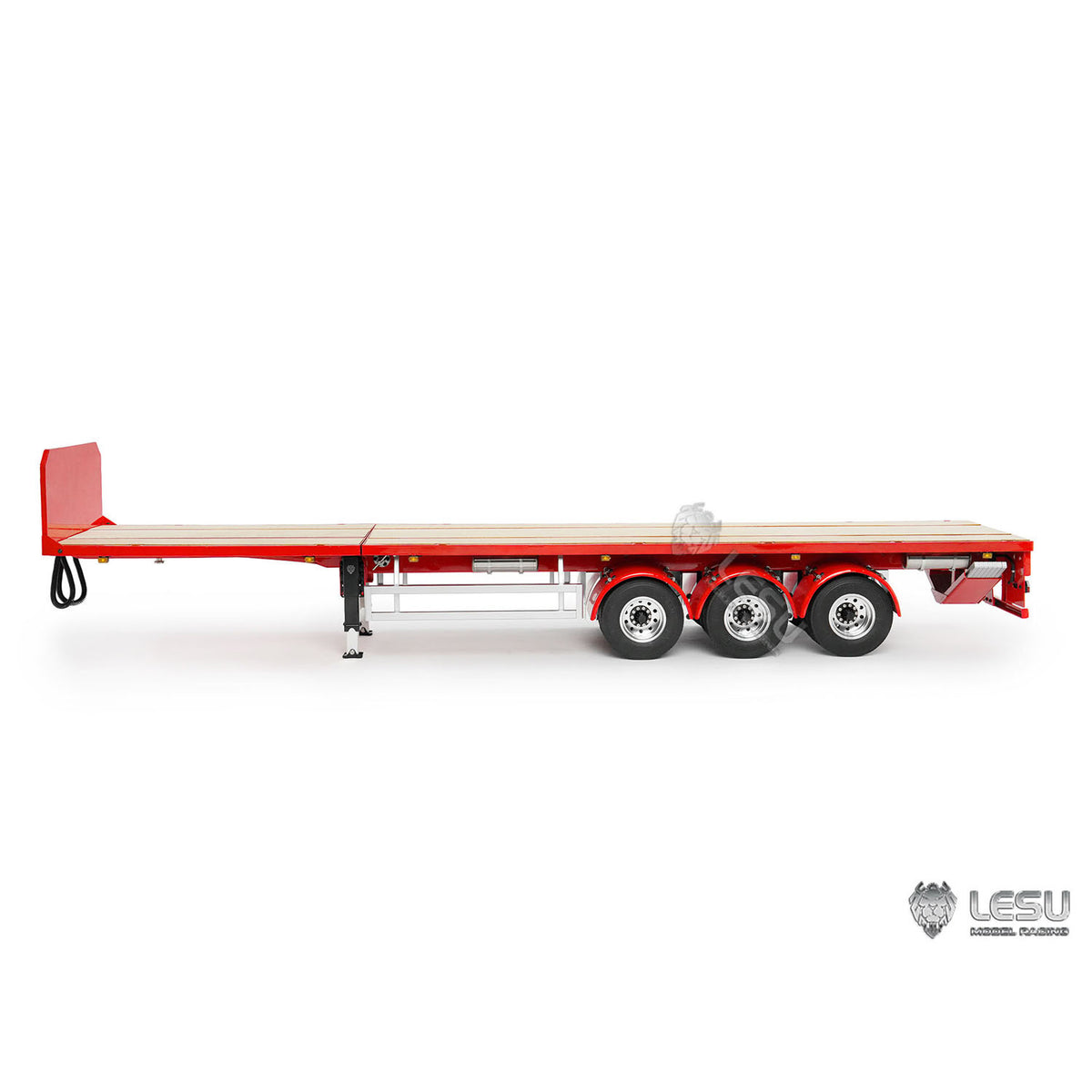 LESU A0050 Metal 3Axles Manual Support Legs Extendable Flatbed Semi Trailer for 1/14 Remote Control Tractor Truck RC Loader DIY Model