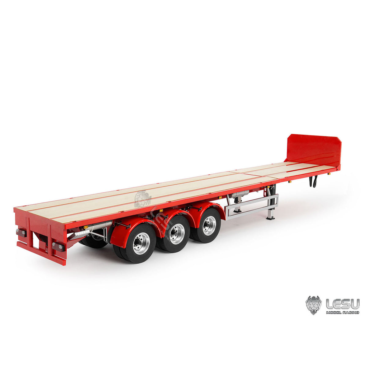 LESU A0050 Metal 3Axles Manual Support Legs Extendable Flatbed Semi Trailer for 1/14 Remote Control Tractor Truck RC Loader DIY Model