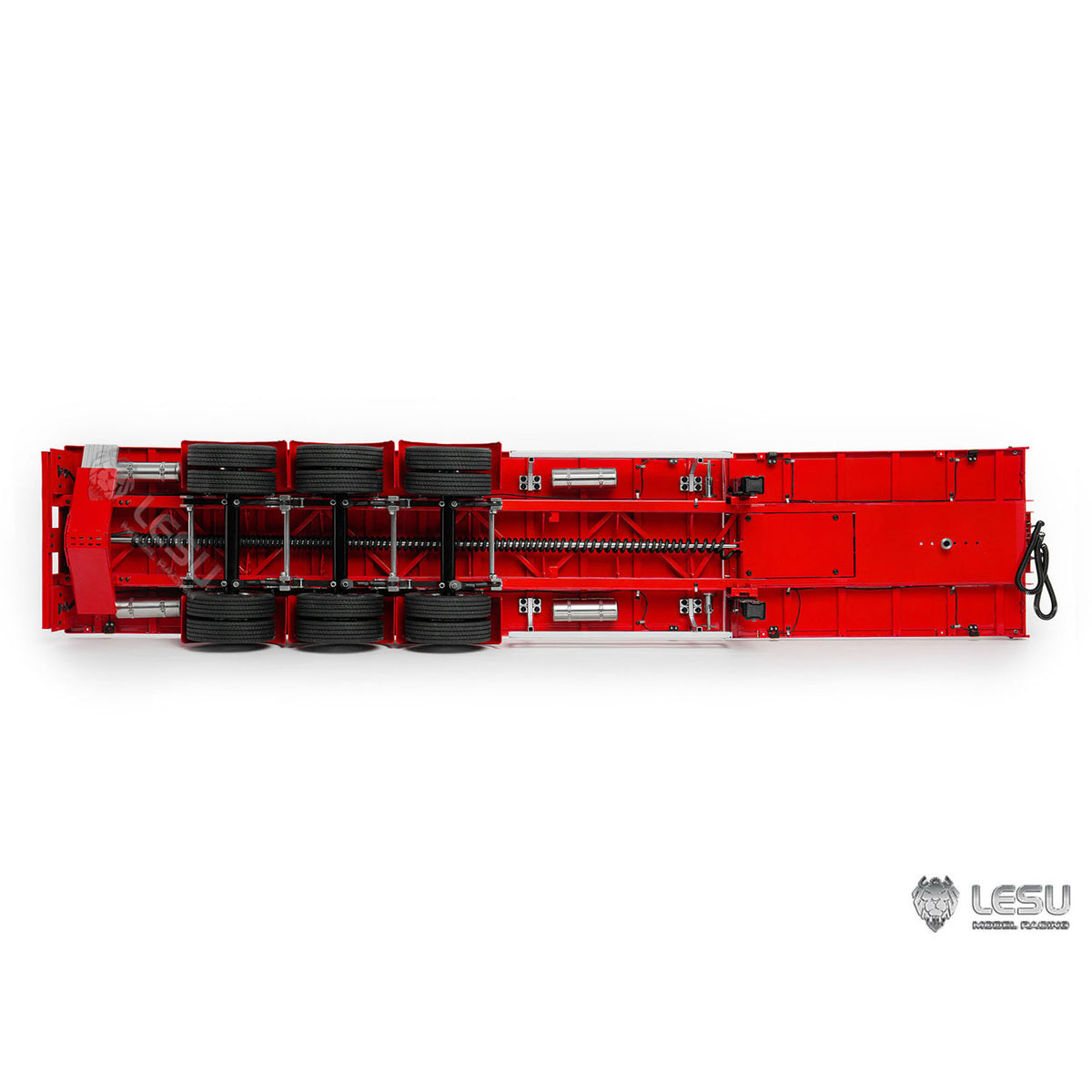 LESU A0050 Metal 3Axles Manual Support Legs Extendable Flatbed Semi Trailer for 1/14 Remote Control Tractor Truck RC Loader DIY Model