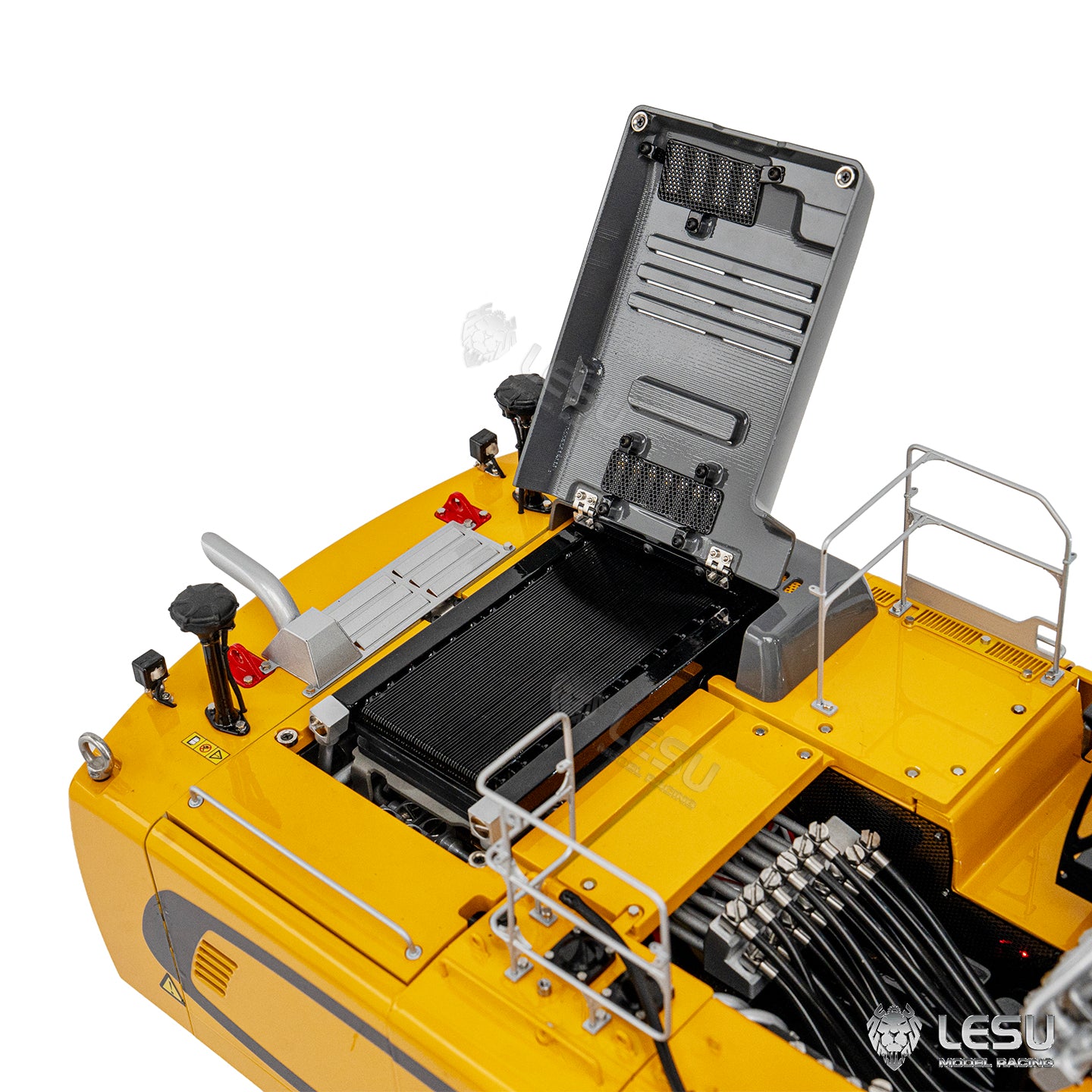 LESU 1/14 RC Hydraulic Excavator LR956 Metal 3 Arms Remote Control Digger Model 4+3CH Valve Dual Pumps Light Flysky PL18EV LITE