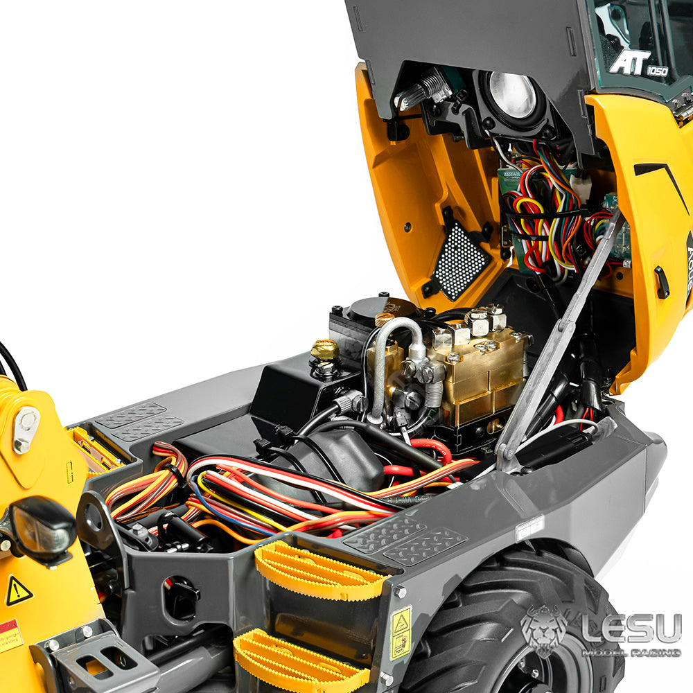 US STOCK LESU AT1050 1/14 Hydraulic RC Telescopic Arm Fork Loader Painted Assembled Car Light Sound Module Fast Shipment Teshulianjie