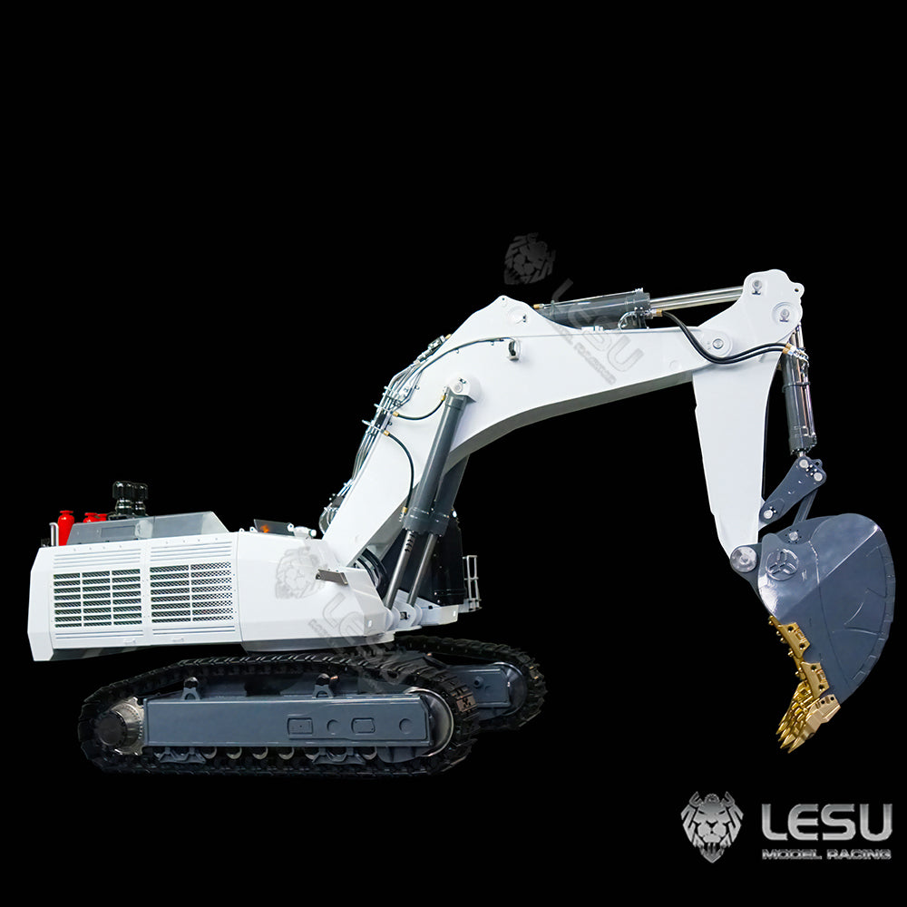 1:14 LESU AOUE 9150 RC Metal Tracked Painted Hydraulic Excavator Double Oil Pumps Heavy Backhoe Shovel W/ Light ESC Servo Motor