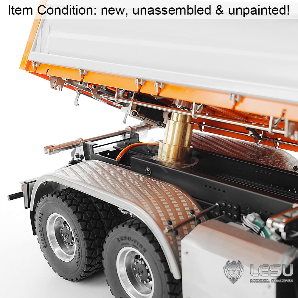 LESU 1/14 8X8 Z0064 Z0063 RC Hydraulic Dumper Truck With Crane 3 Ways Unassembled DIY Tipper Model With 2 Speed Transmission