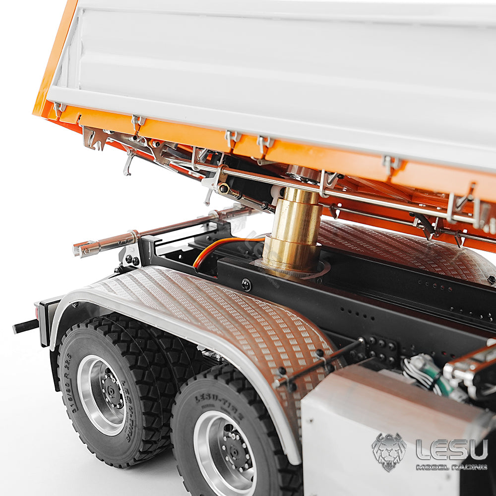 LESU 3348 1/14 Metal 8X8 Hydraulic 3 Ways RC Dump Truck with Crane 2 Speed Transmission 7CH Valve Sound Light for Scale Machinery Enthusiast