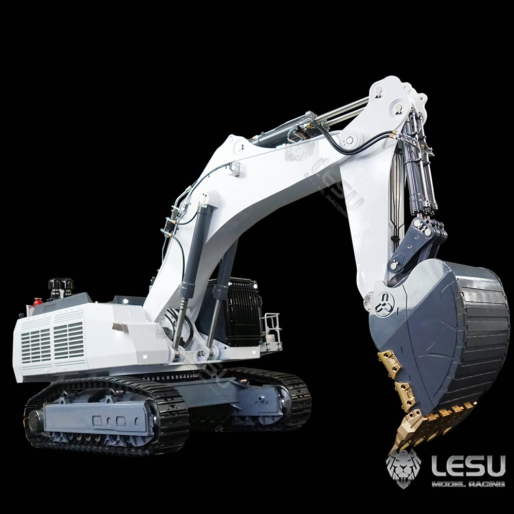 1:14 LESU AOUE 9150 RC Metal Tracked Painted Hydraulic Excavator Double Oil Pumps Heavy Backhoe Shovel W/ Light ESC Servo Motor