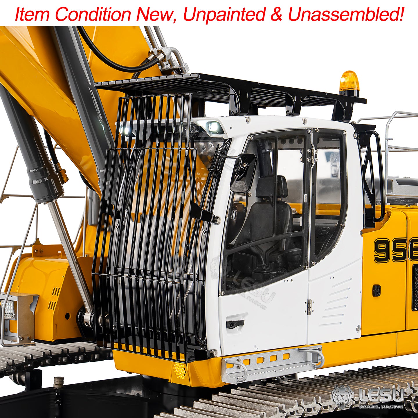 LESU 1/14 Aoue Radio Controlled Dual Pumps LR956 Hydraulic Excavator KIT Metal 3 Arms RC Digger Model 4+3CH Valve Light GPS