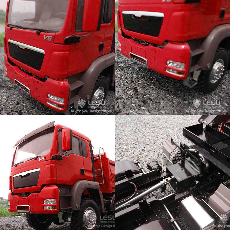 In Stock LESU 1/14 8*8 Hydraulic Painted RC Dumper Tipper For Truck Bucket Model W/ Motor ESC Servo Light Sound W/O Battery