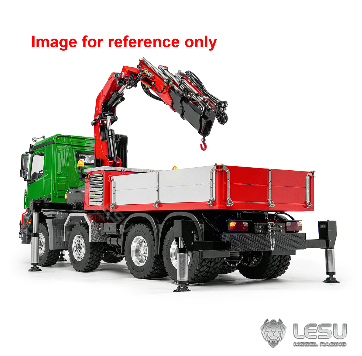LESU 3363 1/14 Metal RC Hydraulic Crane Truck 8X8 Axle Diff Lock 3Speed Remote Control Lorry 7CH Valve 6 Outriggers Light Sound