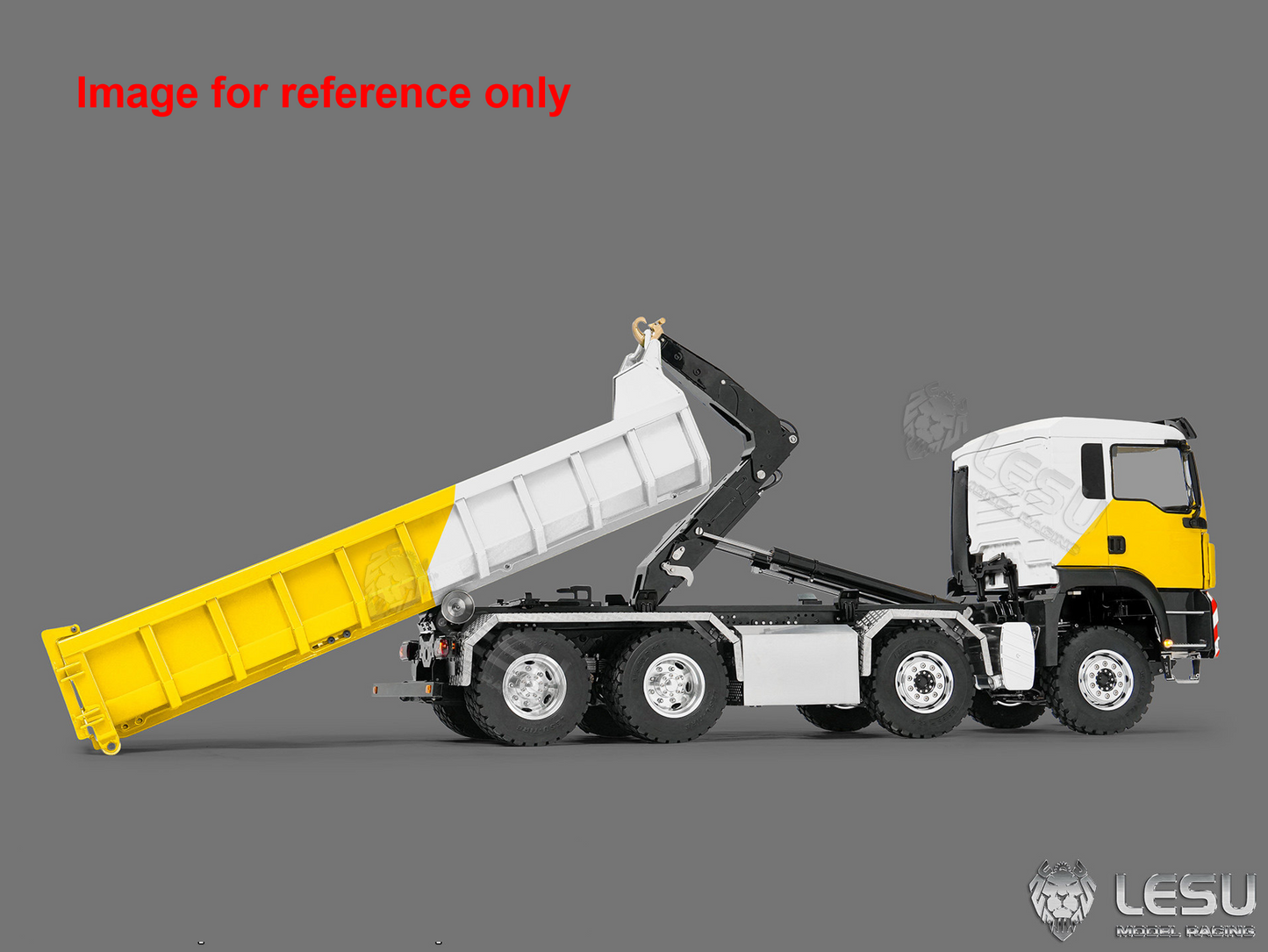 LIMITED-TIME SALE IN Stock LESU Z0090 1/14 8x8 Metal Hydraulic RC Roll On Off Truck Telescopic Hooklift Dumper with TGS Cabin 5CH Valve 3 Speed Transmission Sound Light