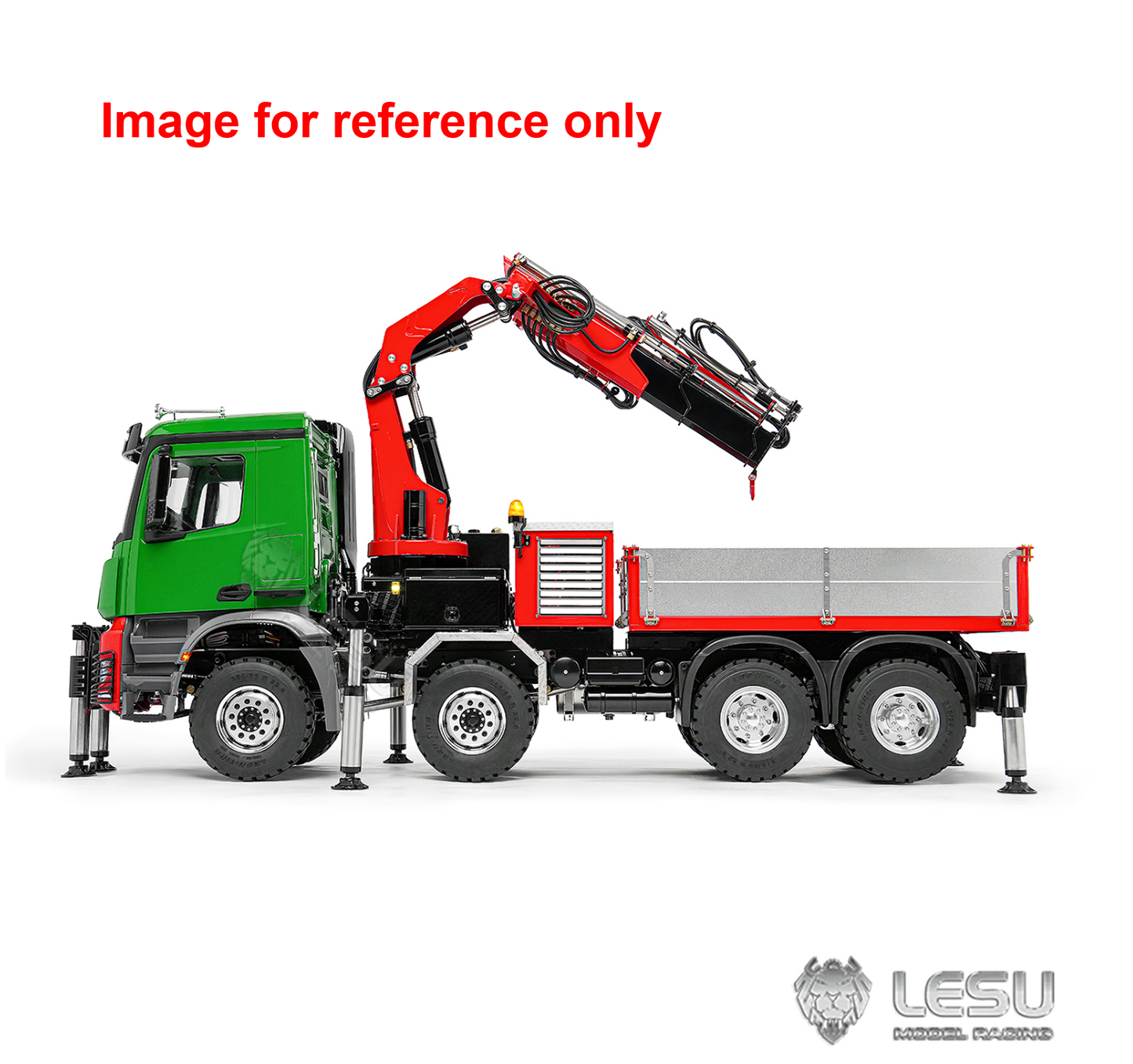 LESU 3363 1/14 Metal RC Hydraulic Crane Truck 8X8 Axle Diff Lock 3Speed Remote Control Lorry 7CH Valve 6 Outriggers Light Sound