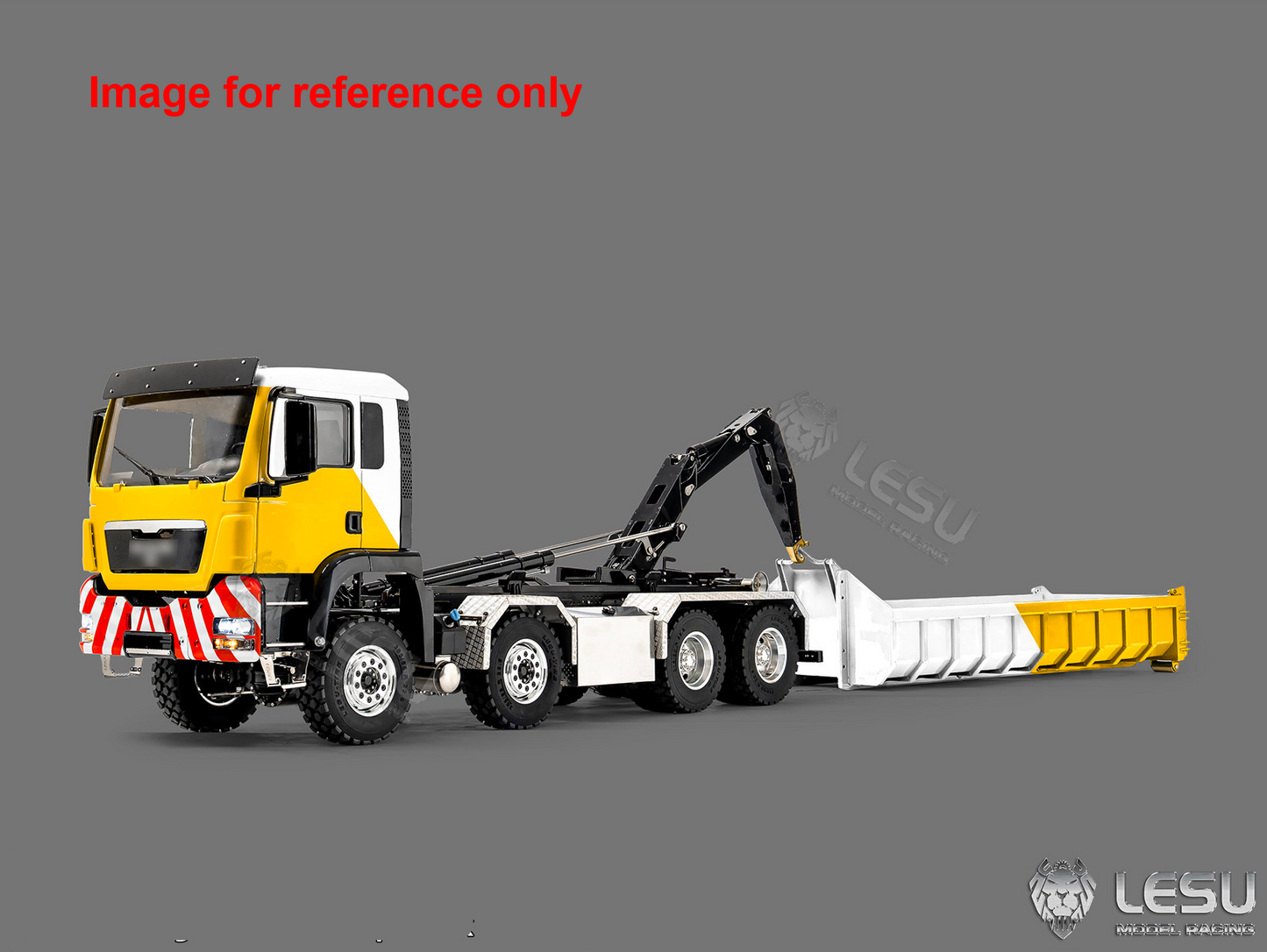 LIMITED-TIME SALE IN Stock LESU Z0098 1/14 Metal Hydraulic Roll On Off Dump Truck 8x8 Folding Hooklift Engineering vehicle with 3Speed Gearbox Differential Lock Sound Light