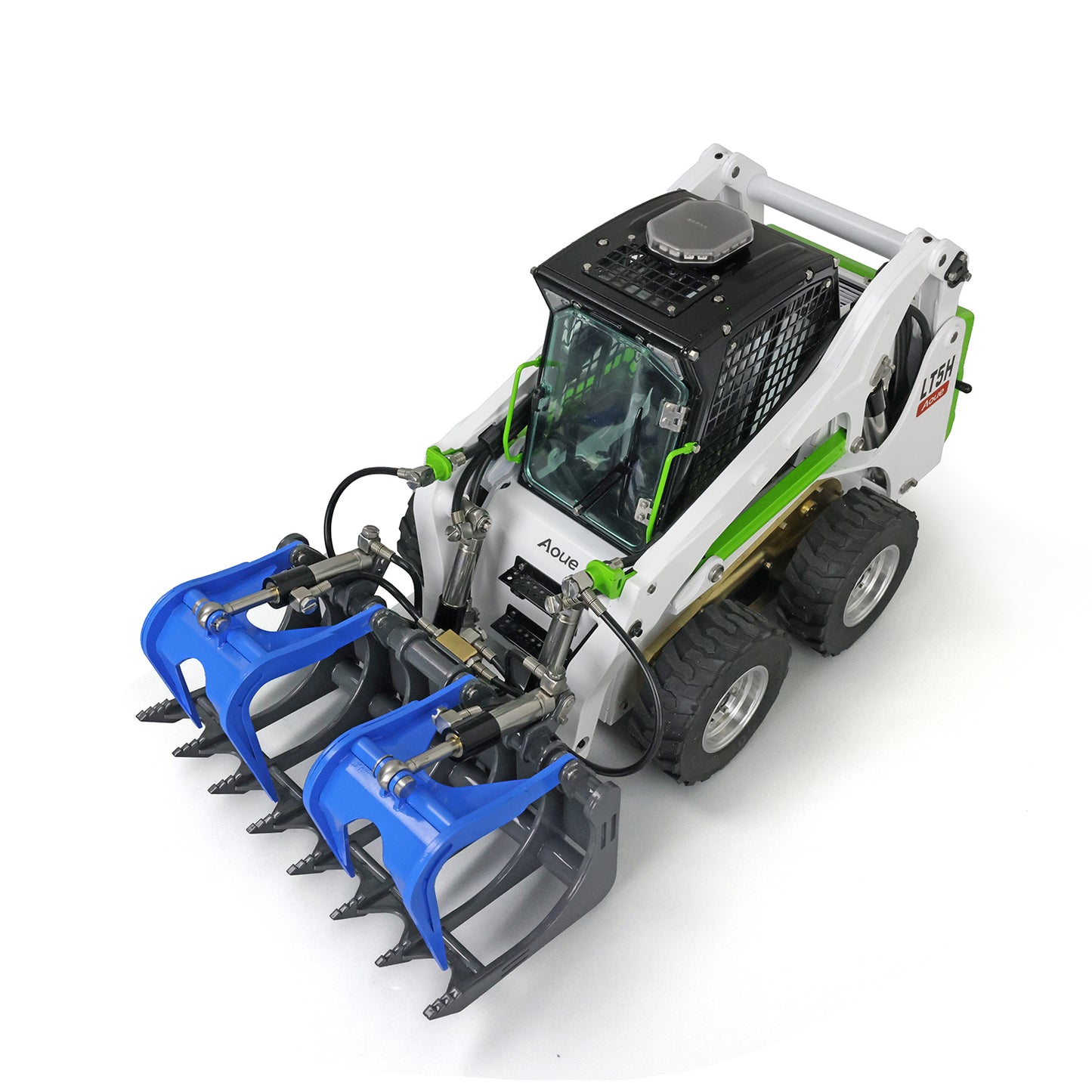 LESU 1/14 Scale Wheeled Skid Steer Hydraulic Radio Controlled Loader Aoue LT5H Gripper Scarifier Motor Servo Sound Light System