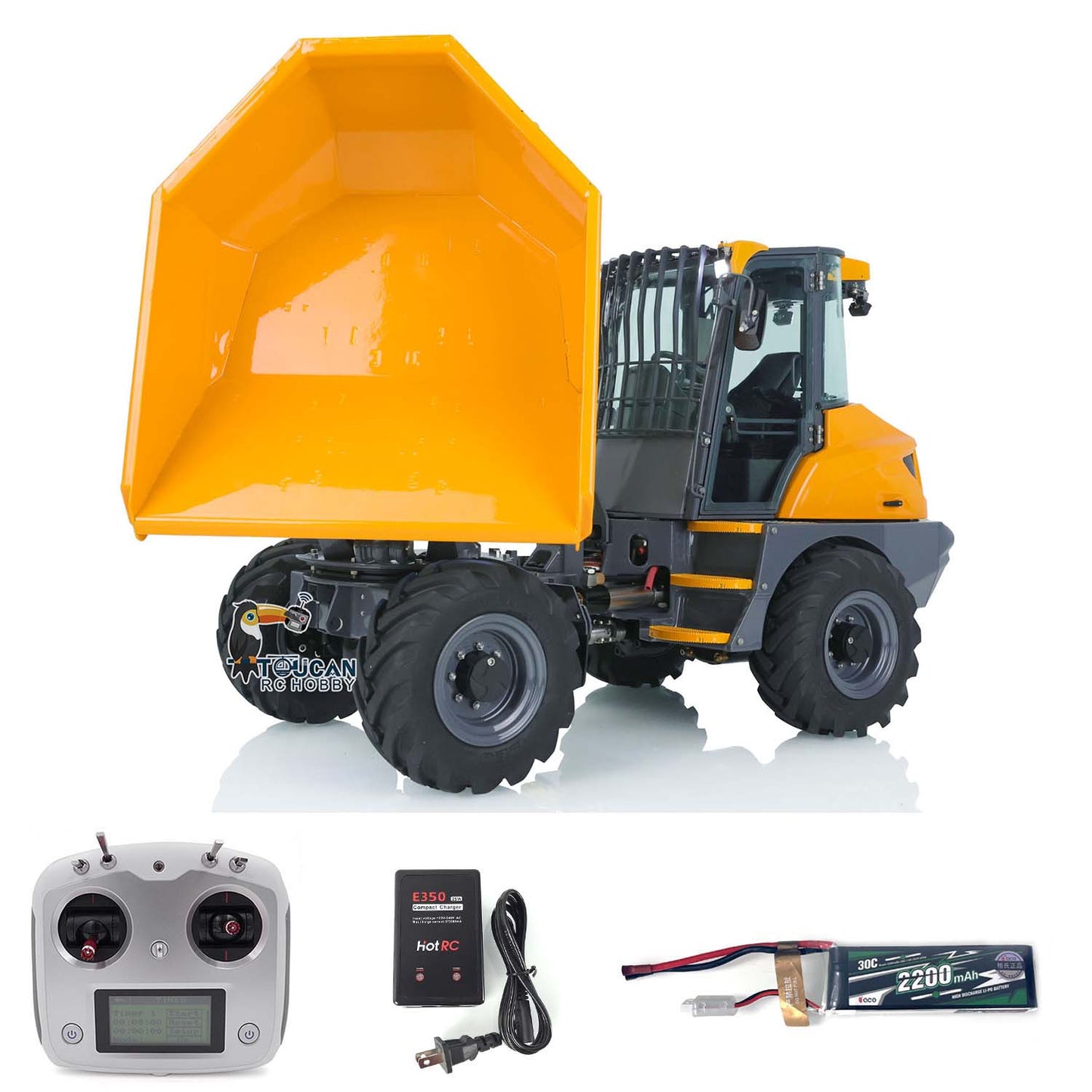 In Stock LESU 1/14 Scale Metal Remote Controlled Hydraulic Articulated Dumper AOUE 6MDX Ready To Run 4X4 Tipper Truck W/ Sound Light System