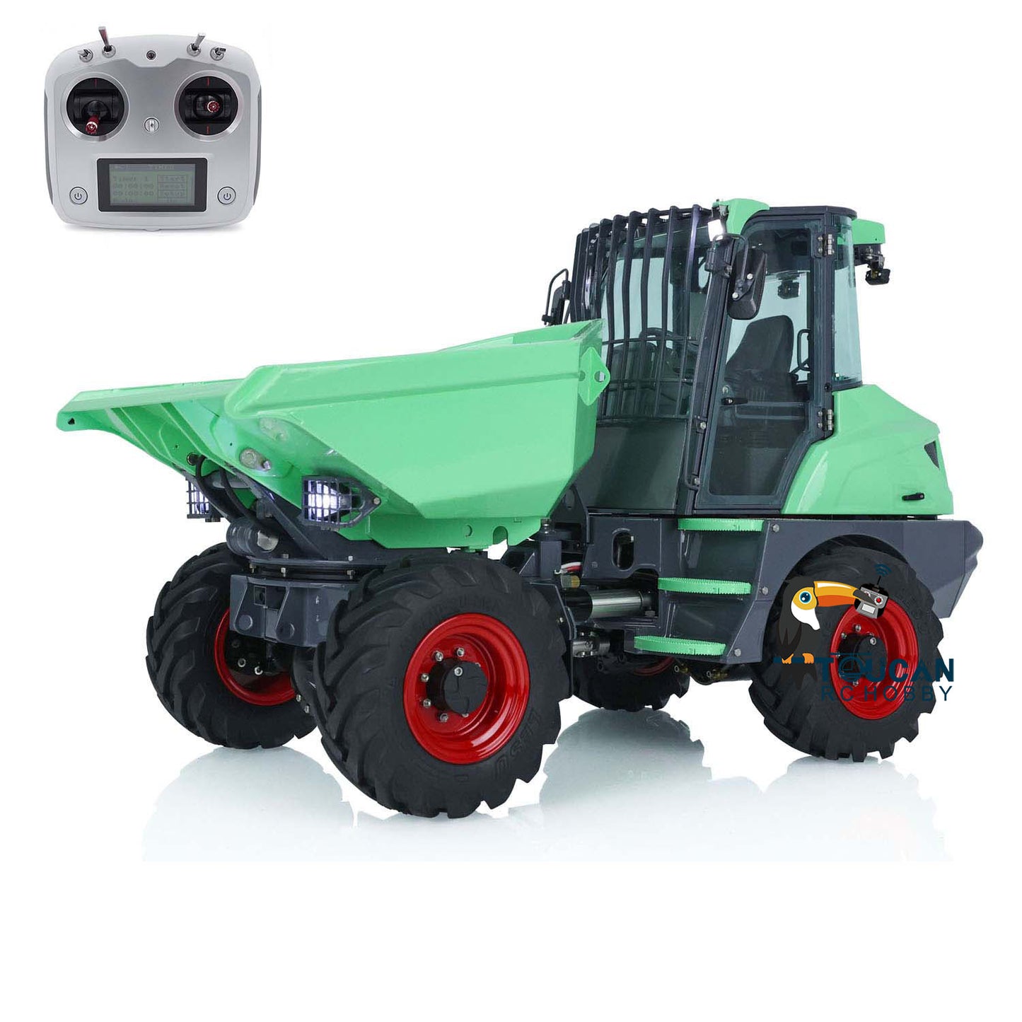 LESU 1/14 Scale AOUE 6MDX Metal Remote Controlled Hydraulic Articulated Dumper Truck 4X4 Tipper Car Construction Vehicle Motor