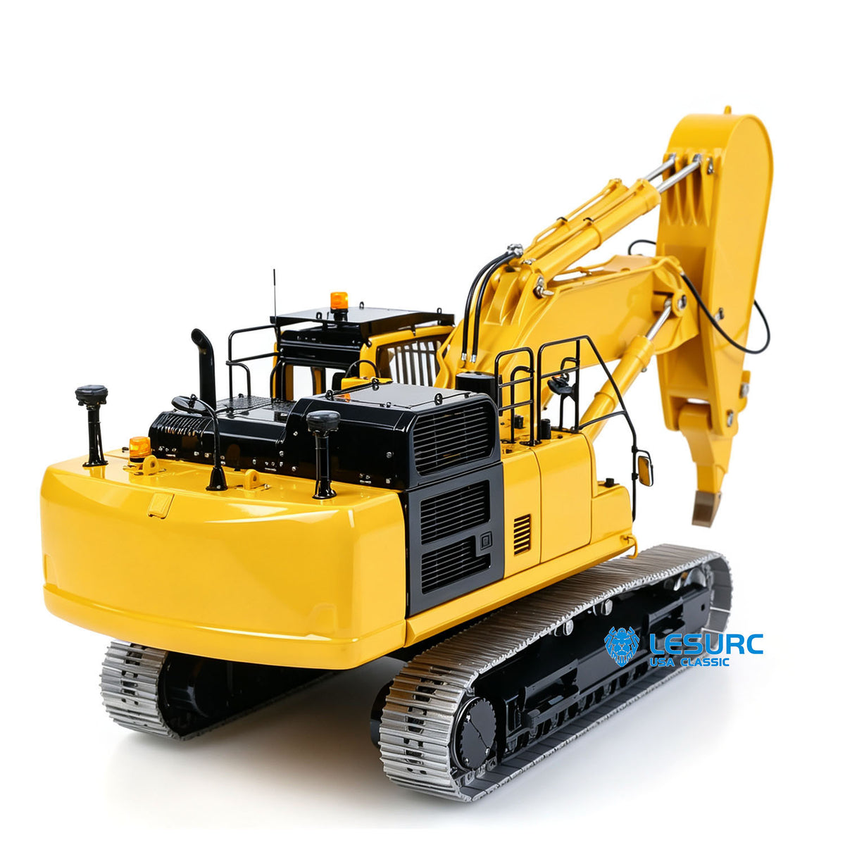 LESU PC500 1/14 RC Metal Excavator B0020 Model Hydraulic Crawler Digger with Rock Arm Light System 3CH Valve Brushless Motor ESC