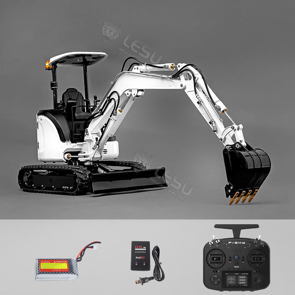 Mini LESU 1/14 RC Hydraulic Excavator PC30 Metal Radio Controlled Digger Model Frsky X14 Radio Upgrade Sound System Battery