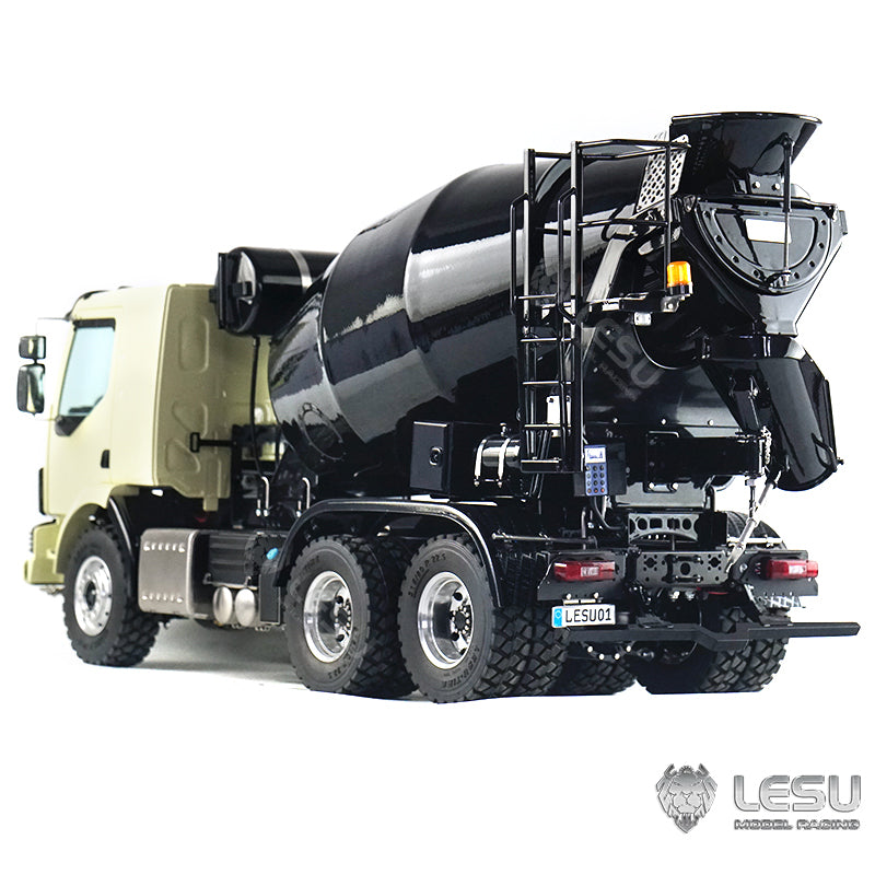 In Stock LESU 1/14 6x6 Metal Remote Controlled Unpainted Concrete Car Mixer Truck Construction Vehicle Model Light Sound System Servo ESC