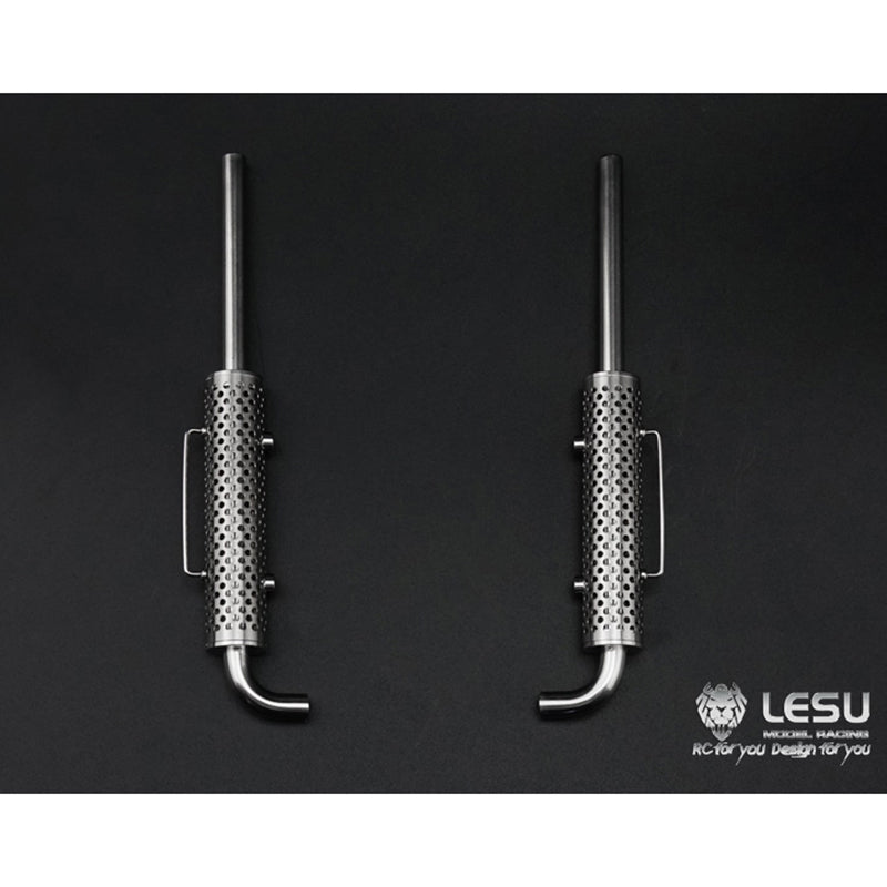 LESU 1/14 Scale 1pair Metal Chimney Spare Part Suitable for TAMITA DIY American Car Radio Control Truck RC Vehicle Model Accessory