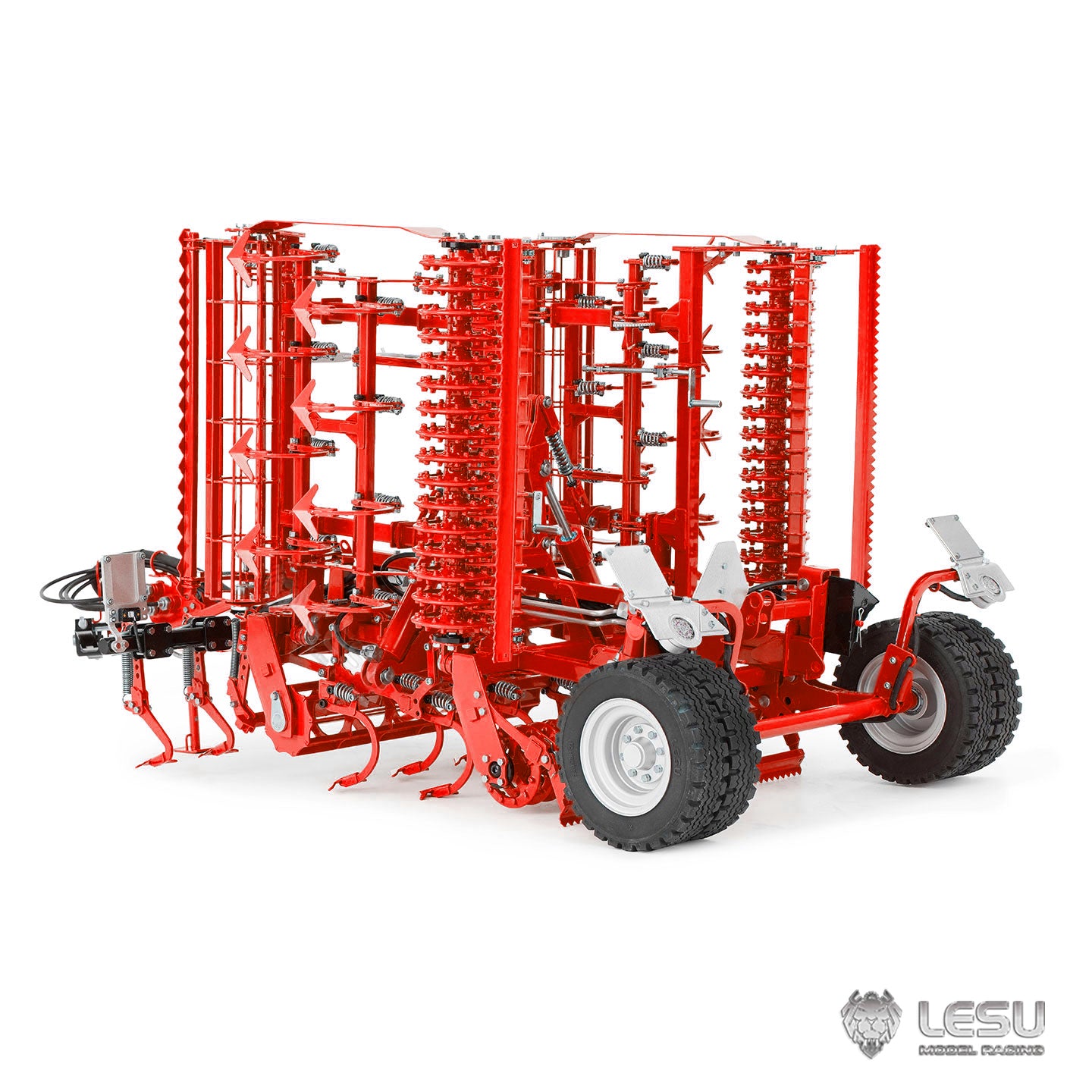 IN Stock LESU Metal 1/14 RC Tractor Truck AOUE 1050 4x4 Hydraulic Farm vehicle K500 Seedbed Pre-sowing Soil Preparation Planter Plough Light Sound