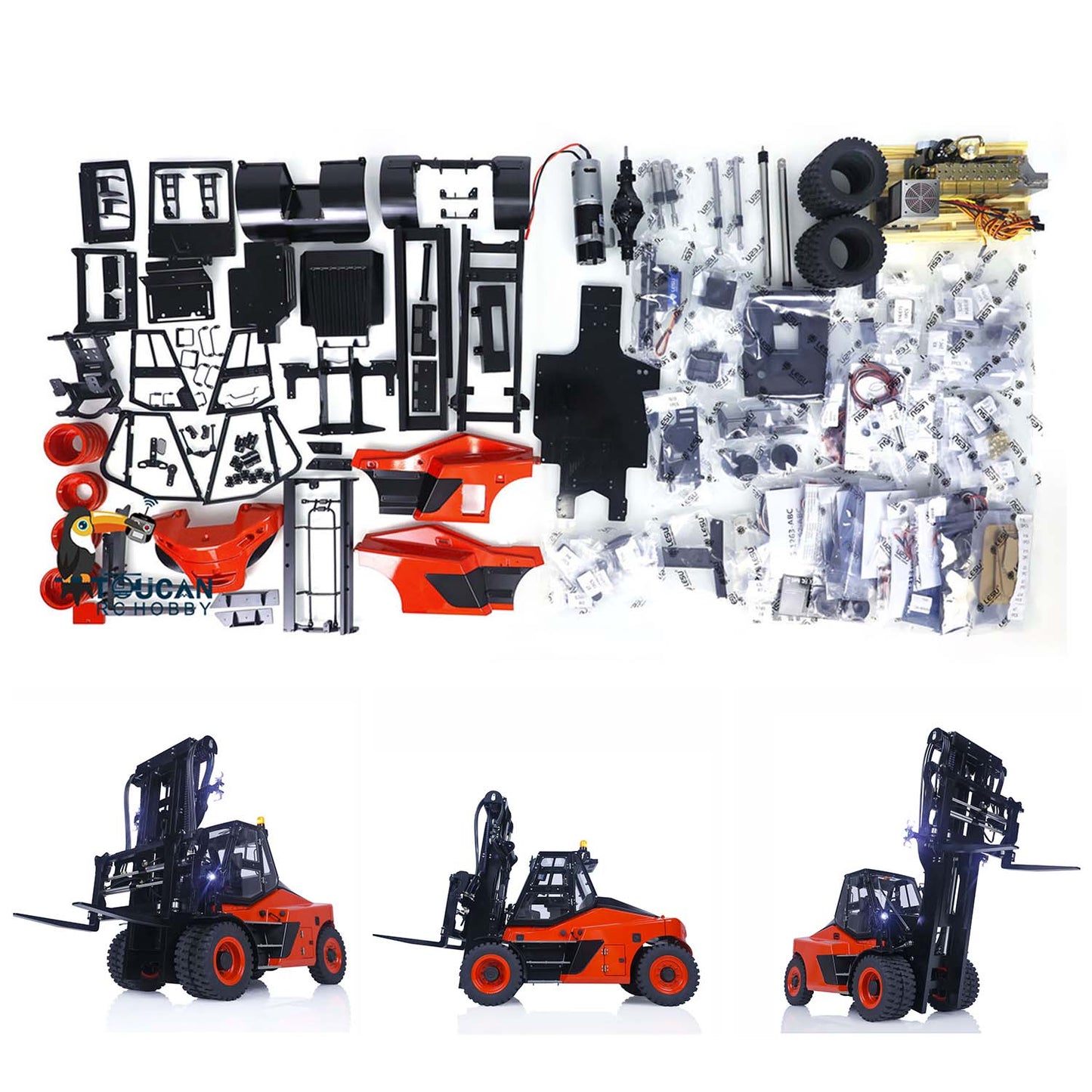 LESU 1/14 Heavy Hydraulic RC Forklift LDH160 Radio Control Truck Model Aoue-LD160S W/ Wooden Pallet Support Light Sound ESC Motor