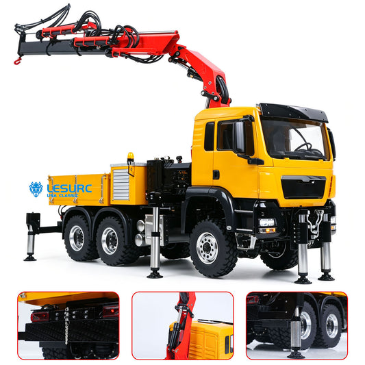 LESU 3363 1/14 Metal 6X6/8X8 RC Hydraulic Crane Truck Z0086 Z0082 3Speed Gearbox 7CH Valve 4MPA 6 Outriggers Sound Light Axle Diff Lock