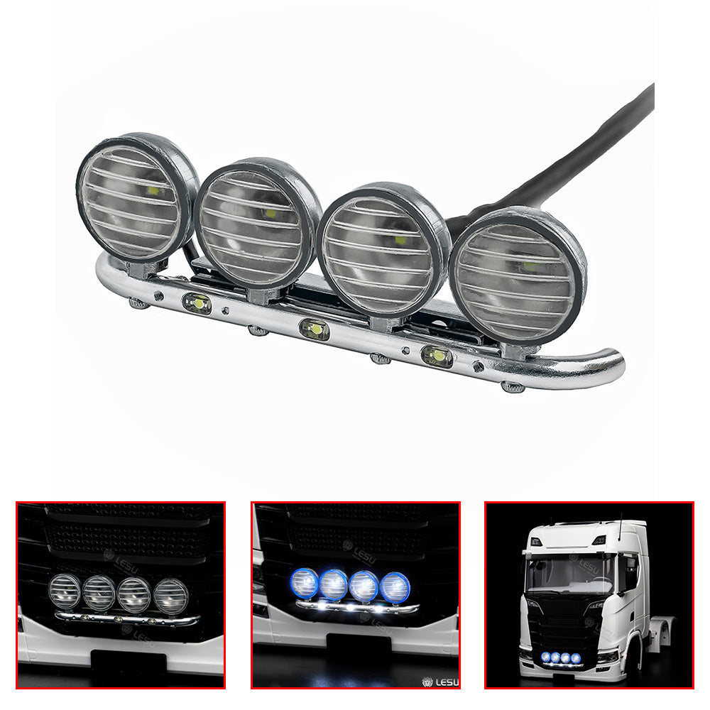 LESU Stainless Steel 1/14 Scale Headlight Spot Lamp for 770S R470 R620 RC Tractor Truck Model Radio Control Dumper Spare Part