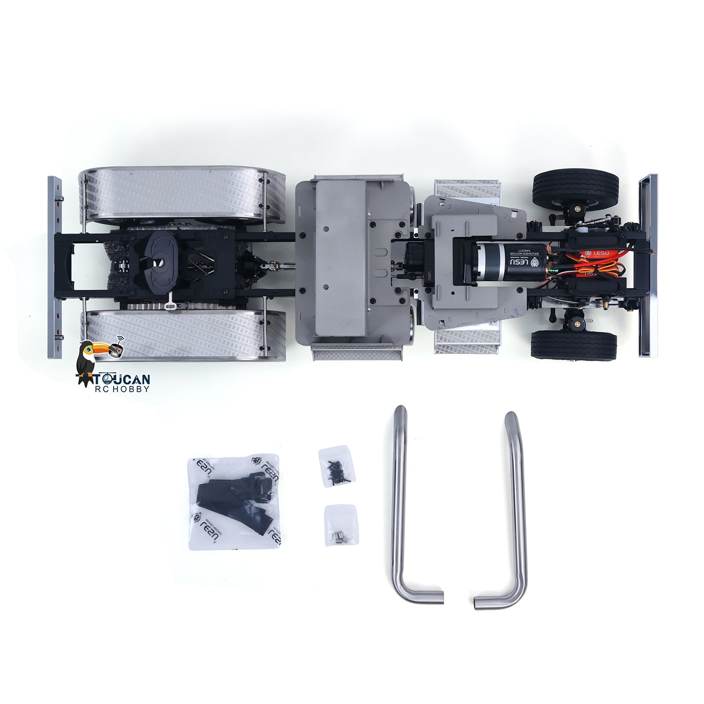 LESU 1/14 Scale Metal 6*6 Chassis for Remote Controlled Tractor Truck Motor Servo DIY Model W/O Battery Charger ESC
