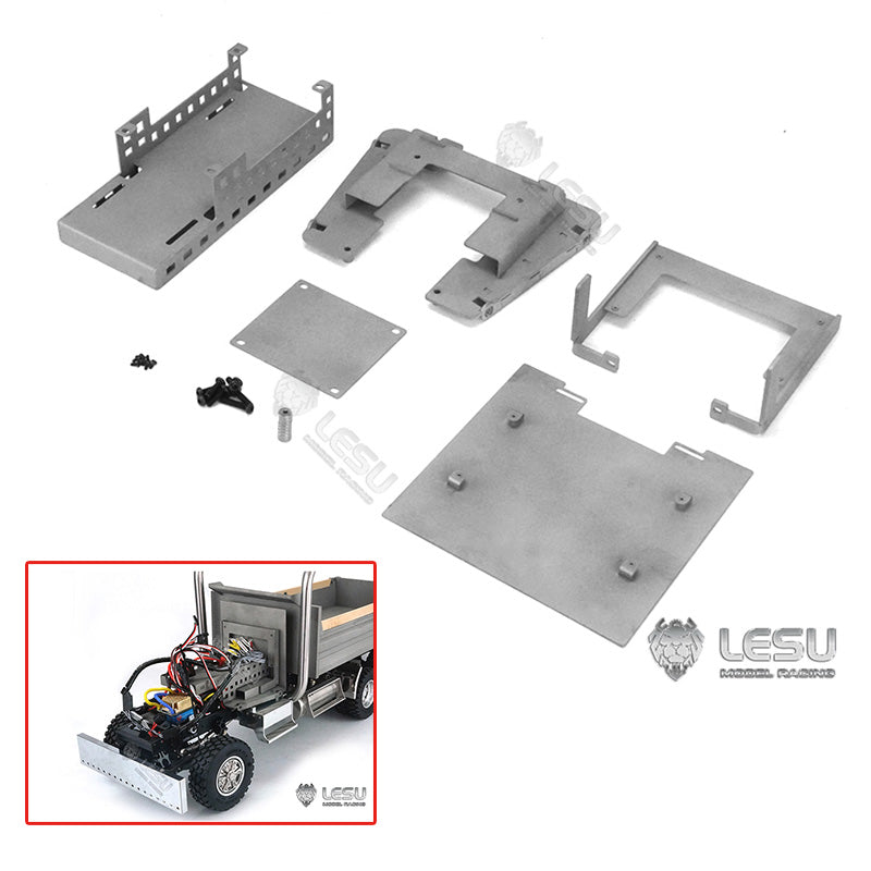 LESU Metal Spare Part Battery Compartment Front Bumper Exhaust Pipe Suitable for American Tractor Truck Cars DIY Accessory