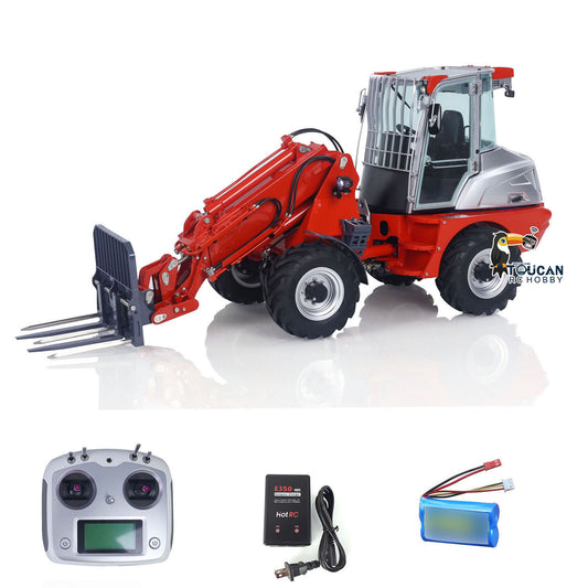 LESU 1/14 RC Hydraulic Telescopic Arm Loader AT1050 Tipper Construction Truck Model With 4 Wheel Drive I6S Radio System Fork