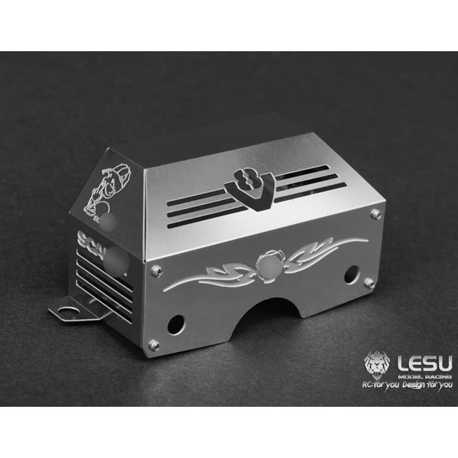 LESU Metal Gearbox Engine Cover A B for 1/14 Scale Radio Controlled Tractor Truck Car?Model Replacements Accessories