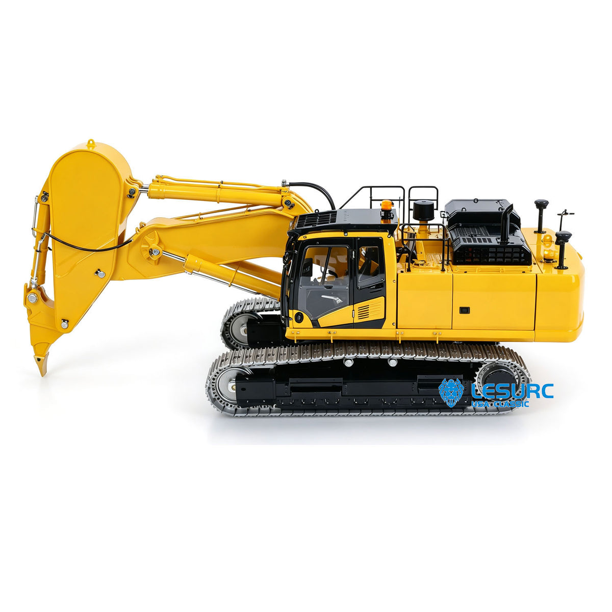 LESU PC500 1/14 RC Metal Excavator B0020 Model Hydraulic Crawler Digger with Rock Arm Light System 3CH Valve Brushless Motor ESC