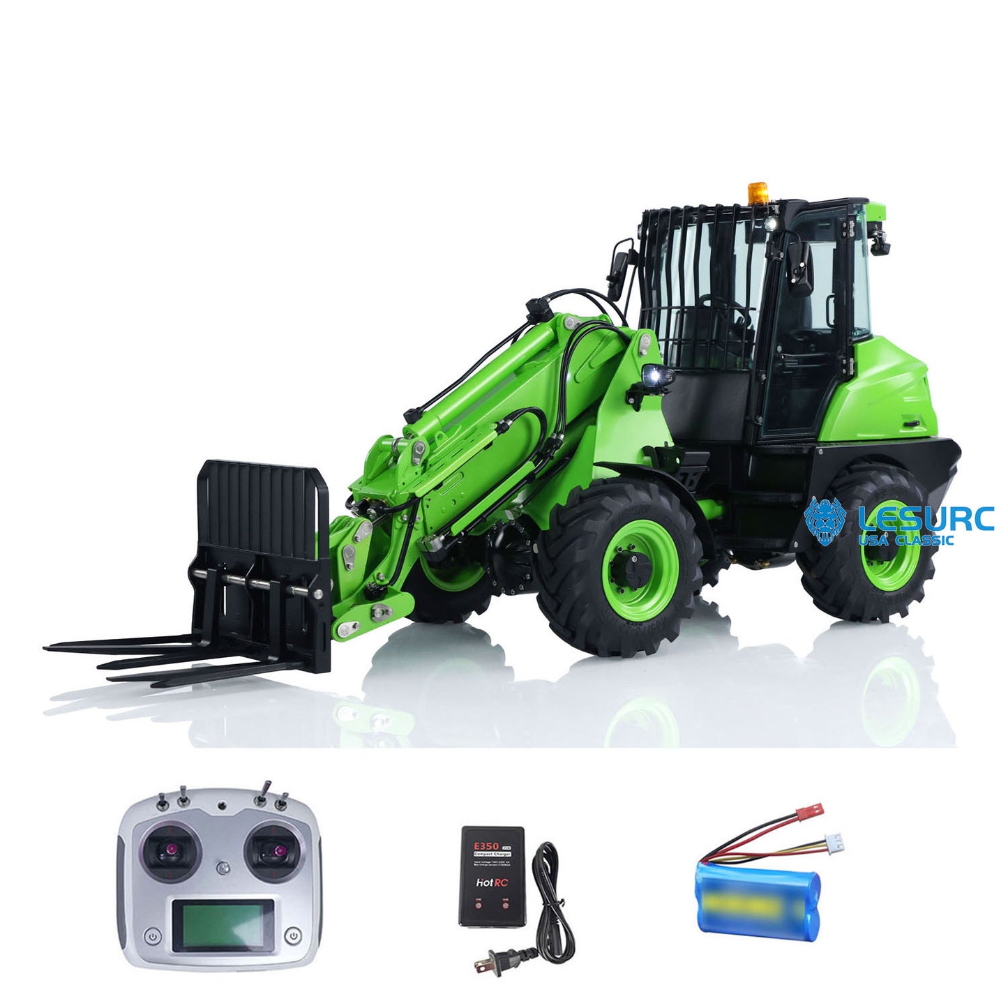LESU Aoue AT1050 1/14 Metal RC Hydraulic Telescopic Fork Loader A0016 with FlySky I6S Radio Controller Light Sound for Scale Model Collectors