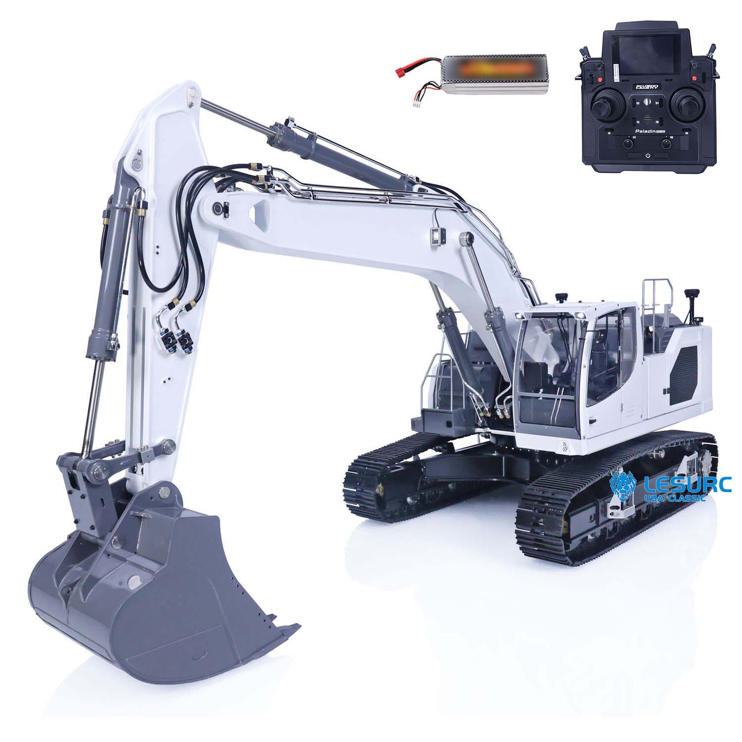 1/14 LESU RC Metal Tracked Hydraulic Excavator Digger LR945 RTR Radio Control Model W/ MOtor ESC Servo Upgrade Accessories Battery