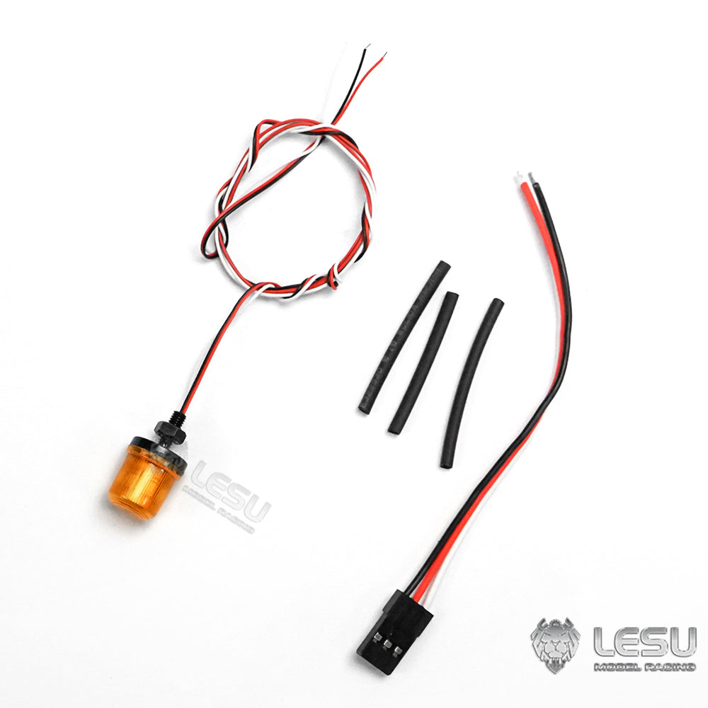 US STOCK LESU 1Pair Rotating Warning Light Telltale Lamp Suitable for TAMIYA 1/14 Scale RC DIY Radio Control Tractor Truck Model Car Parts