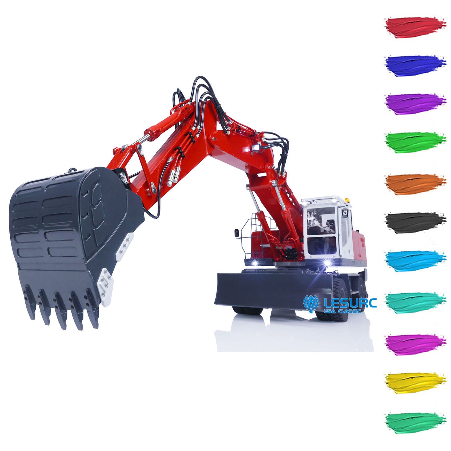 LESU 3 Arms 1/14 RC Hydraulic Equipment ET30H Remote Controlled Excavator Wheeled Digger Painted Assembled Optional Versions