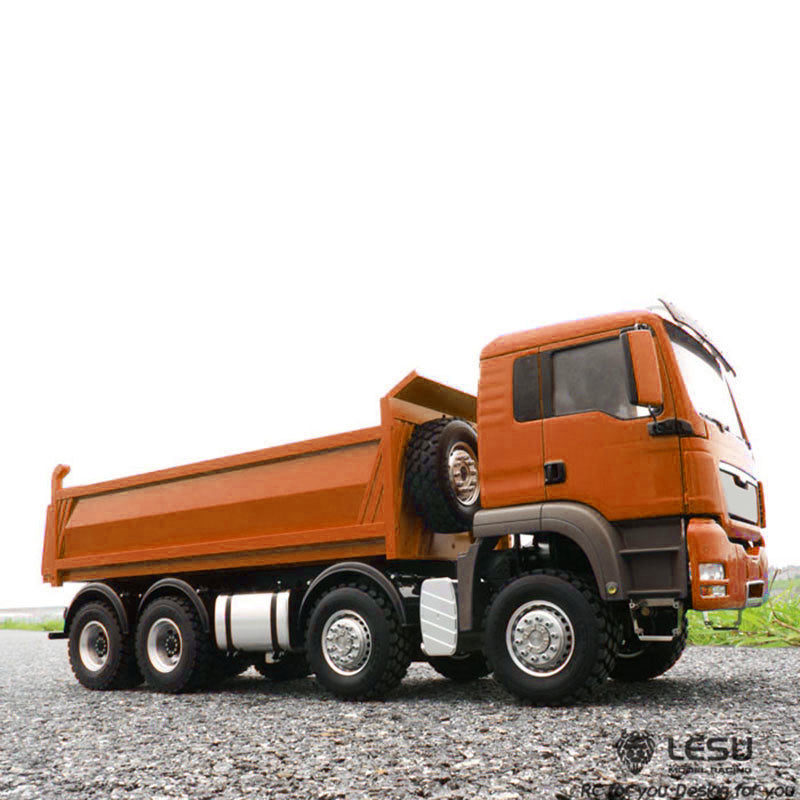 In Stock LESU 1/14 8*8 Hydraulic Painted RC Dumper Tipper For Truck Bucket Model W/ Motor ESC Servo Light Sound W/O Battery