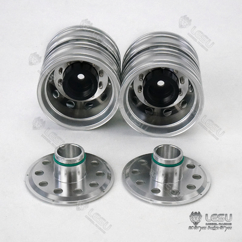 LESU Rear Wheels Metal Hubs for Dumper Tractor Truck Car 1/14 Scale Radio Controlled Car Replacements Spare Parts