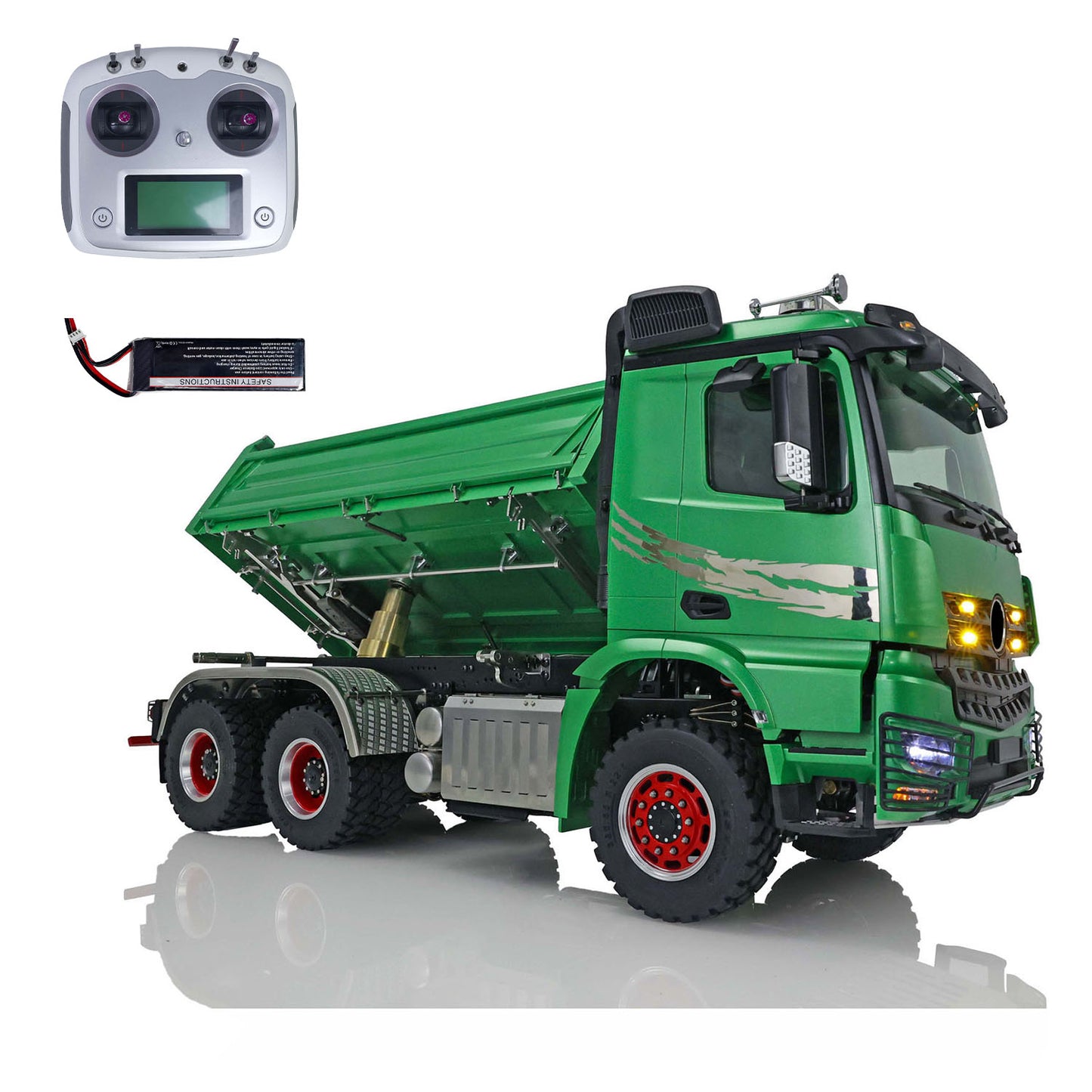 LESU 1/14 Remote Control Hydraulic Dumper 3Axles 3-way Tipper Radio System Battery Ready To Run Construction Vehicle Model
