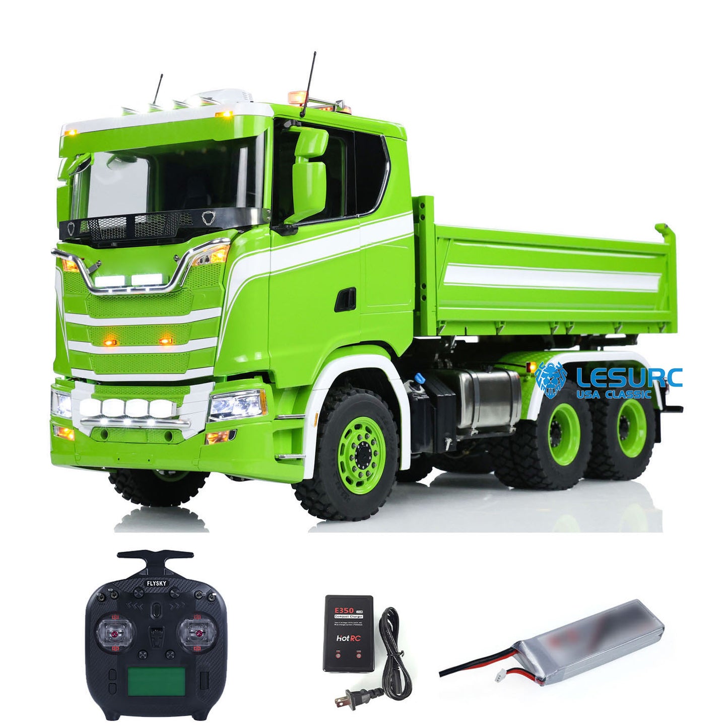 LESU 770S 1/14 6x6 RC Hydraulic Dumper Truck 3-way Remote Control Tipper Model Simulation Construction Vehicle 3Speed Light Sound