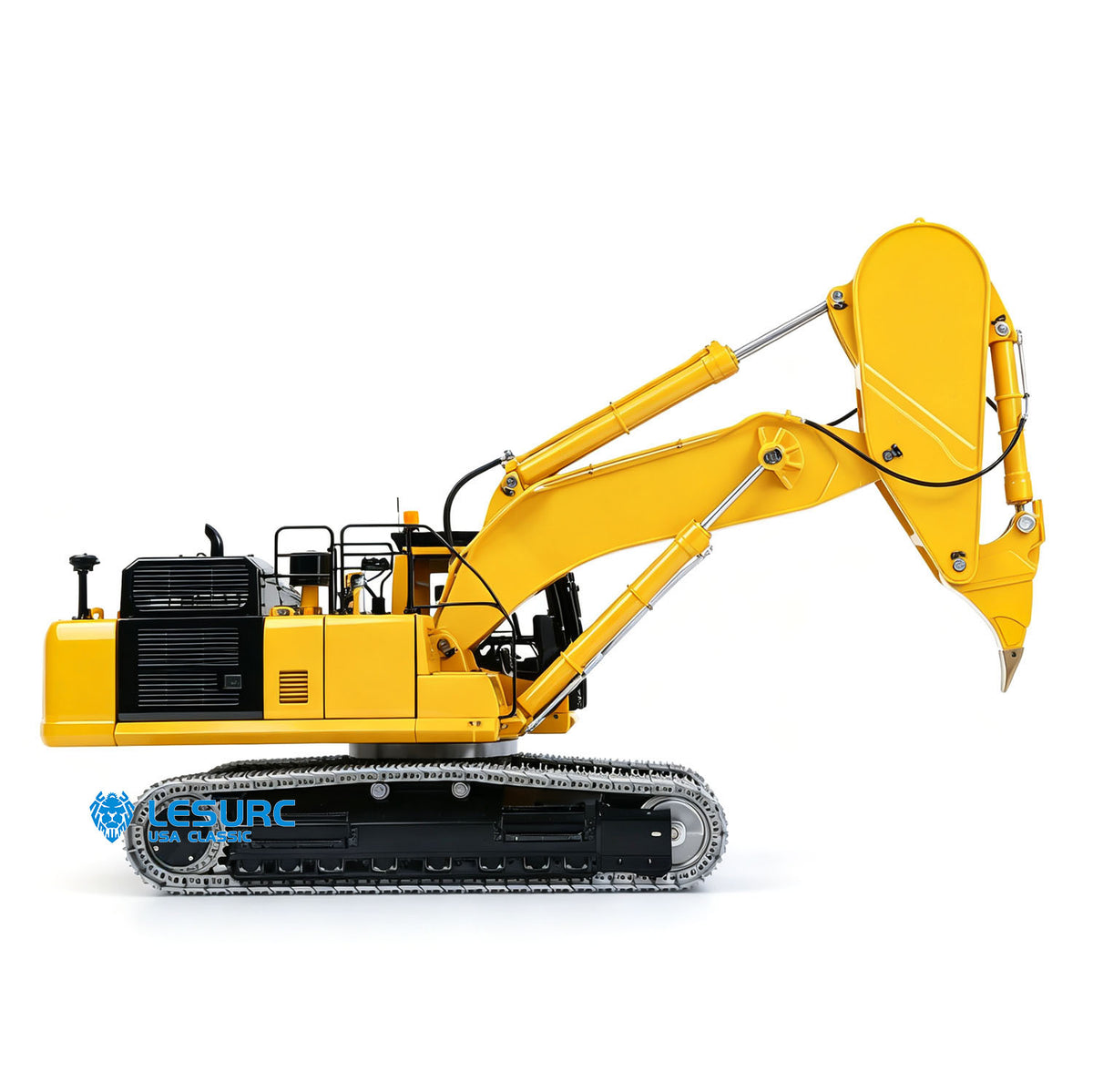 LESU PC500 1/14 RC Metal Excavator B0020 Model Hydraulic Crawler Digger with Rock Arm Light System 3CH Valve Brushless Motor ESC