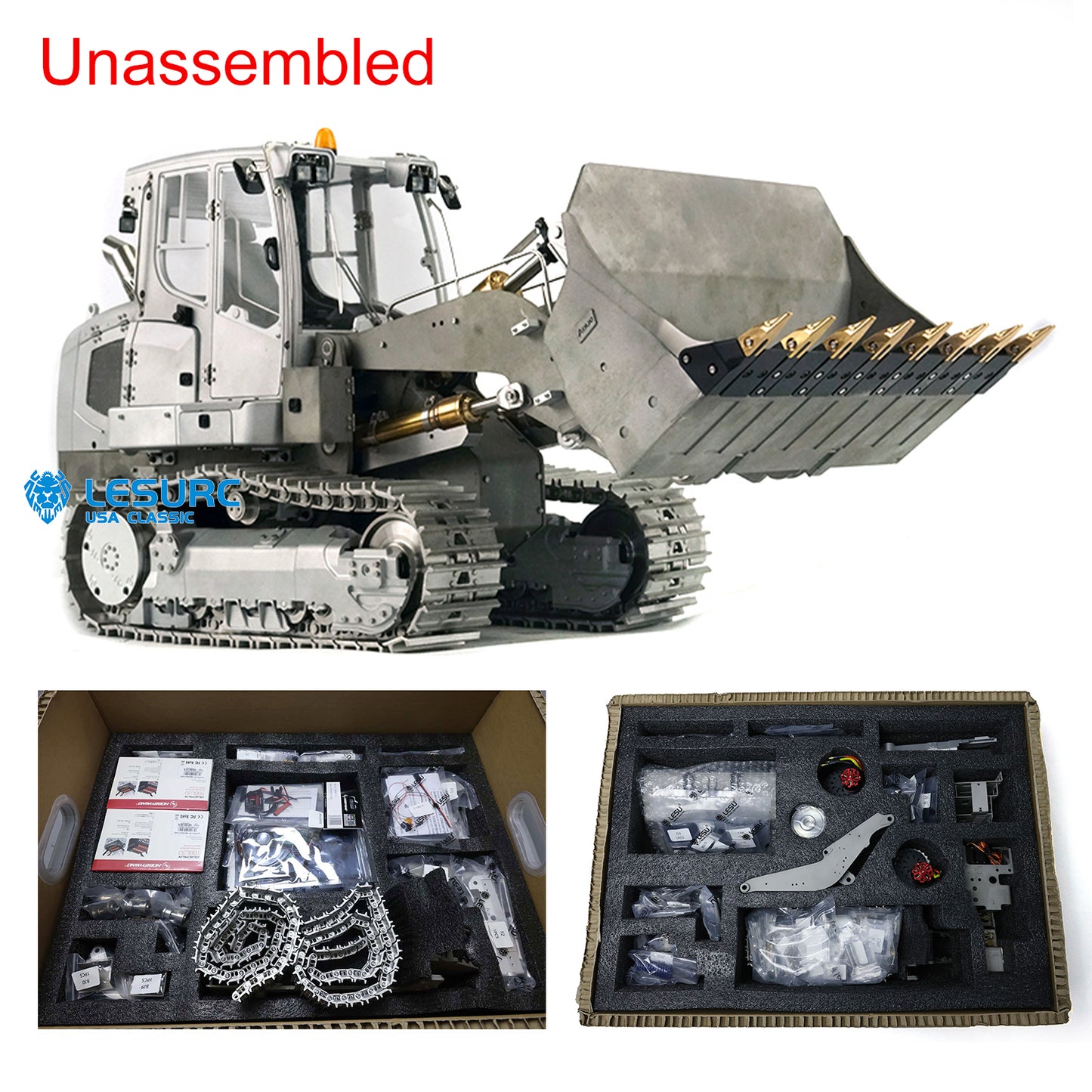 LESU LR636 1/14 Metal Hydraulic RC Wheel Loader Model with Sound Light System for Construction Vehicle Enthusiast Backyard Fun