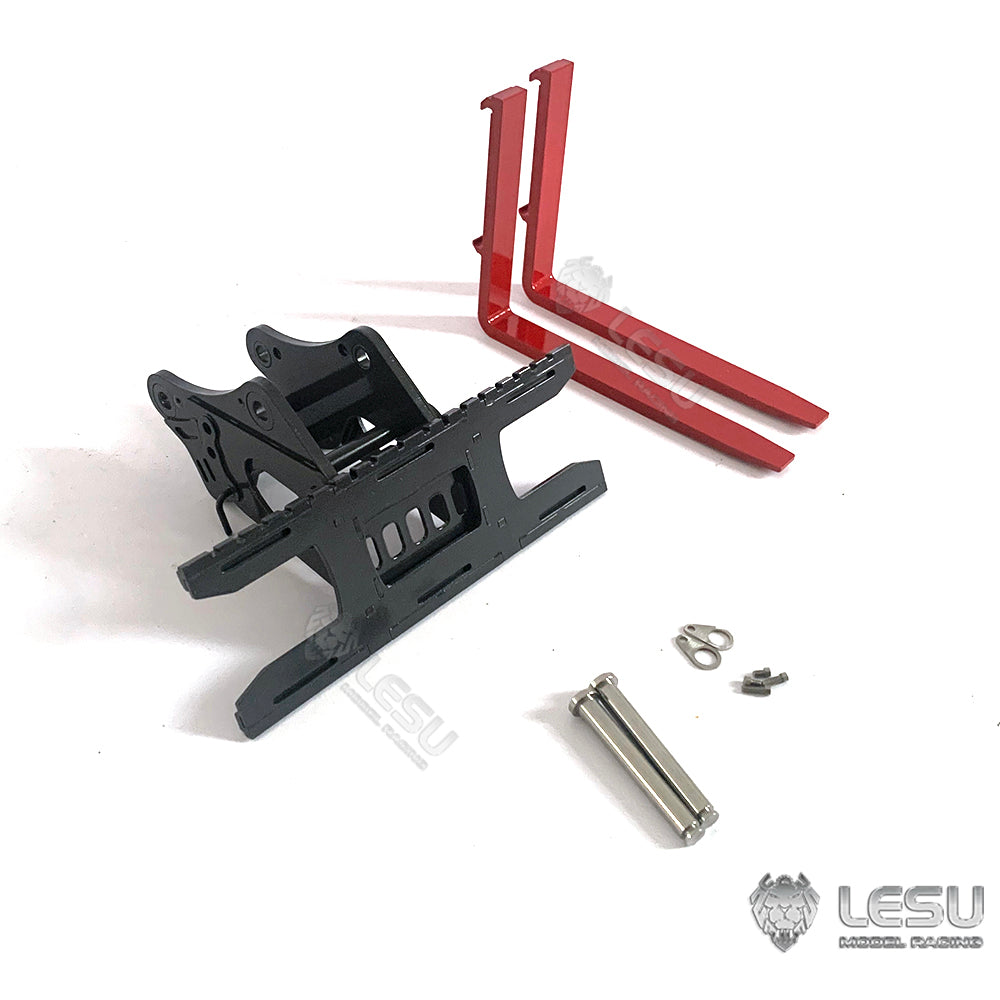 LESU Metal Fork Curved Blade Ripper Quick Release Compactor Tiltable Bucket for RC Excavator 1/14 ET35 Hydraulic Electric Digger