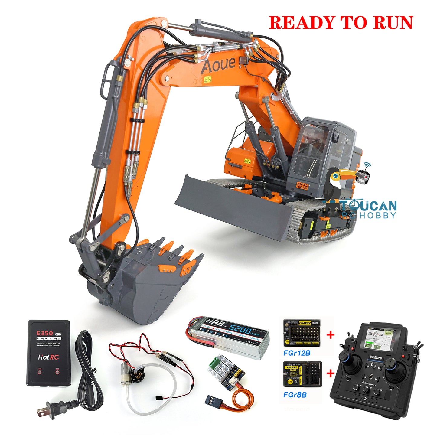 Metal LESU 1/14 RC Hydraulic Short Tail 3 Arms Tracked Excavator Model Aoue ET26L Digger With Radio System Simulated GPS